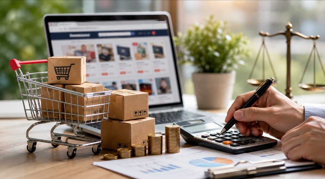 Ilustrasi aktivitas jual beli di marketplace terkait kebijakan pemungutan pajak PPh Pasal 22 sebesar 0,5 persen mulai Agustus 2026.