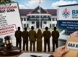 Ilustrasi pembebastugasan pejabat Pemkab Gowa dan permintaan klarifikasi BKN terkait enam pejabat.