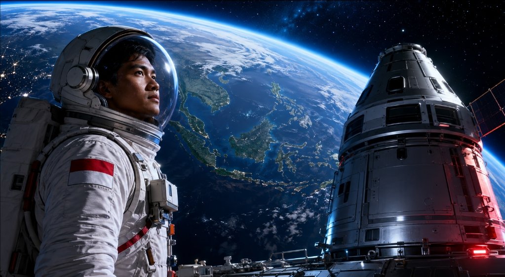 Ilustrasi astronaut Indonesia dalam kerja sama antariksa dengan Rusia