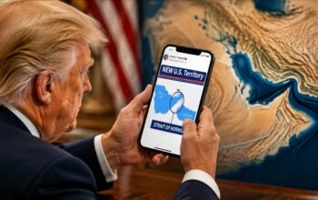 Ketegangan Amerika Serikat dan Iran di Selat Hormuz pada Agustus 2026.