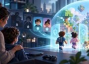 Ilustrasi perlindungan akun anak di Roblox melalui sistem berbasis usia dan kontrol orang tua.