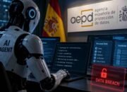 Ilustrasi AI agent mengakses sistem dan data pribadi dalam kasus kebocoran data yang dilaporkan ke AEPD Spanyol.