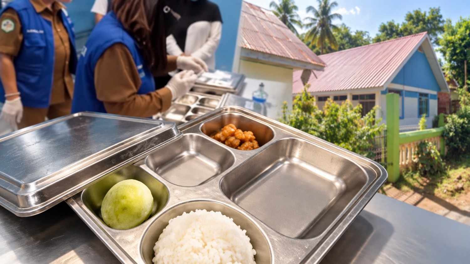 Ilustrasi pemeriksaan menu MBG Takalar setelah boraks ditemukan pada sampel tahu