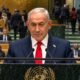 Benjamin Netanyahu berpidato di Sidang Majelis Umum PBB saat delegasi Indonesia dan sejumlah peserta lain