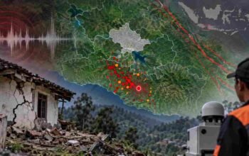 Ilustrasi gempa Bandung 18 September 2026 dan sebaran titik gempa berdasarkan data BMKG