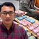 Ilustrasi Juru Bicara KPK dengan latar uang dan perhiasan sitaan di Kanwil BPN Jatim