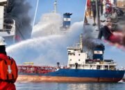 Ledakan di kamar mesin MT Nurhasanah Lima menyebabkan lima kru mengalami luka bakar di perairan Teluk Majelis, Jambi.