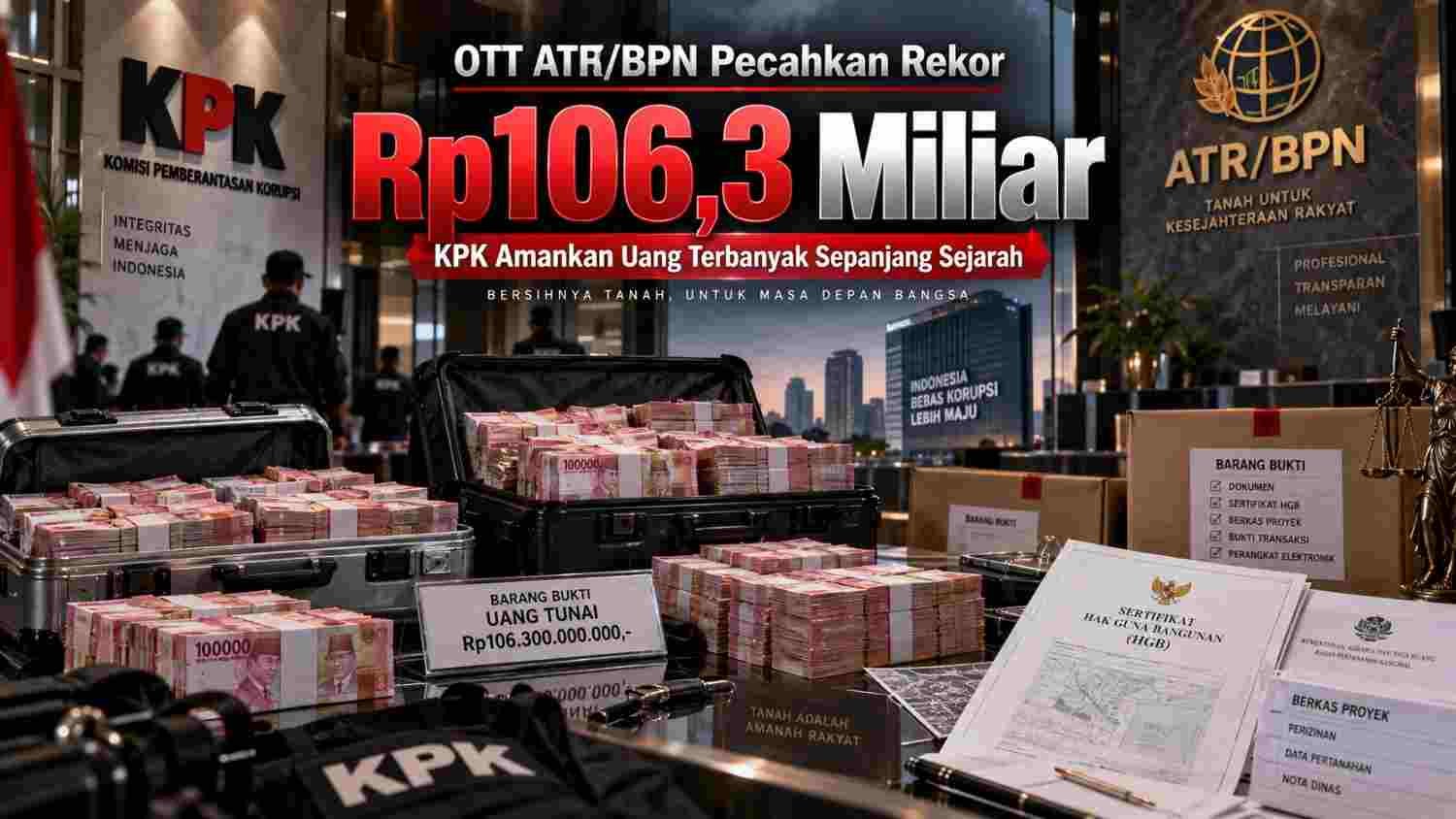 KPK amankan Rp106,3 miliar dalam OTT ATR/BPN