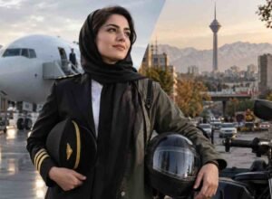 Perempuan Iran Sudah Bisa Terbangkan Pesawat, Tapi Baru 2026 Diizinkan Punya SIM Motor Ilustrasi perempuan Iran sebagai pilot pesawat dan pengendara motor terkait aturan SIM motor perempuan di Iran pada 2026
