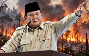 Ilustrasi Prabowo terkait pernyataan soal pelaku karhutla yang didorong dijerat sebagai terorisme ekologi.