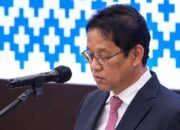 Purbaya Yudhi Sadewa menyampaikan sambutan singkat saat sertijab Menteri Keuangan
