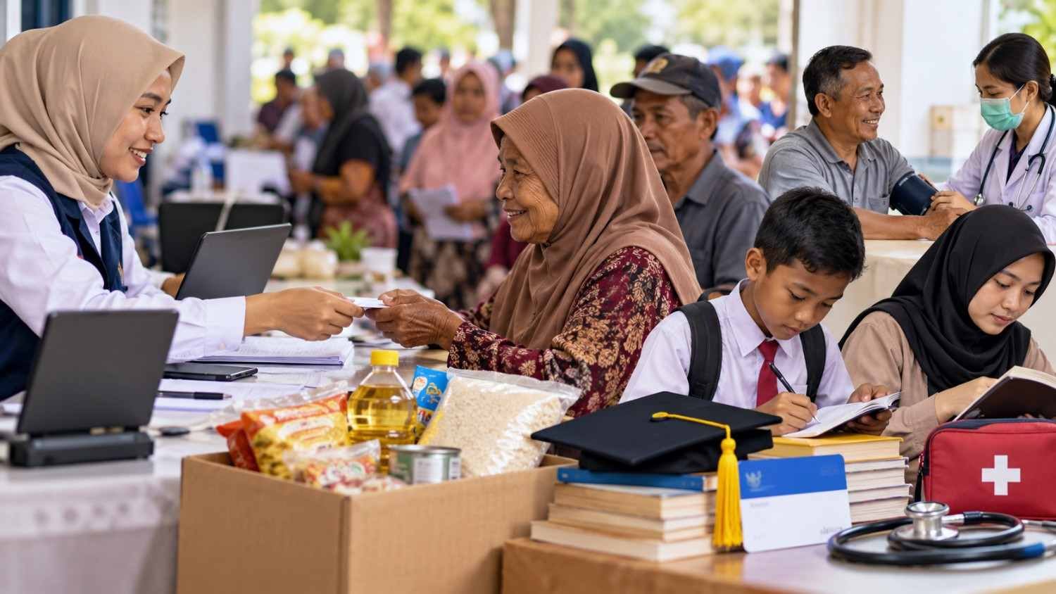 Ilustrasi penyaluran bantuan sosial pemerintah dalam laporan realisasi bansos Rp115,8 triliun hingga September 2026.