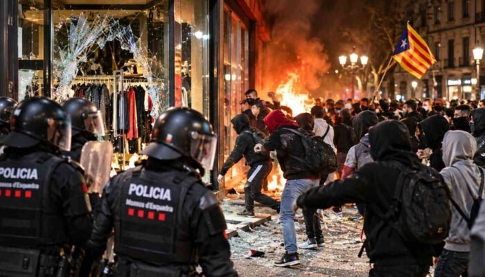 Kerusuhan Barcelona Berujung 128 Penangkapan, Mayoritas Anak di Bawah Umur