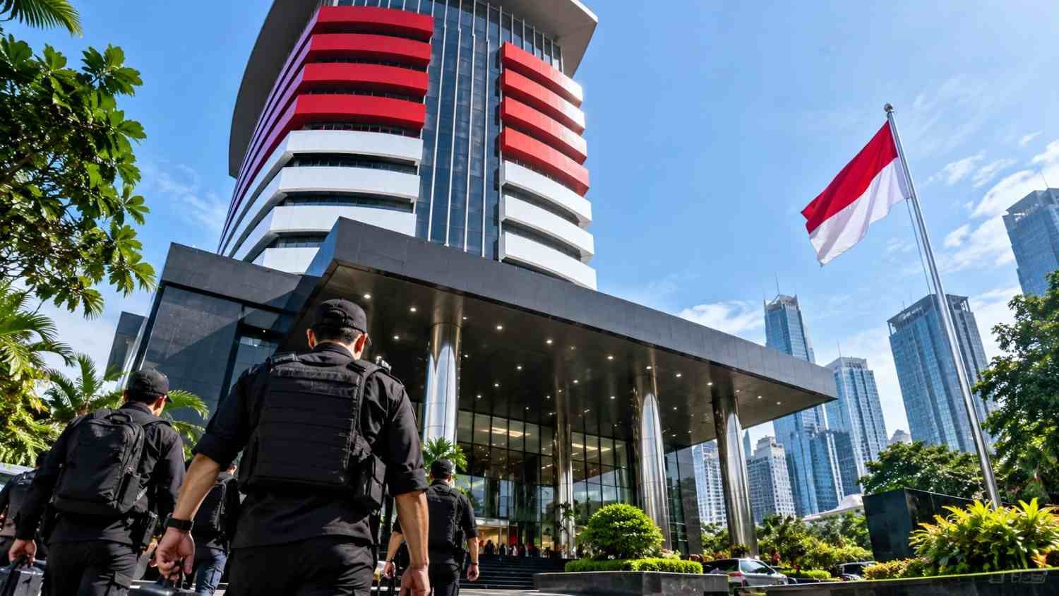 Gedung Merah Putih KPK di Jakarta sebagai ilustrasi berita operasi tangkap tangan di lingkungan BNPB pada 13 Oktober 2026.