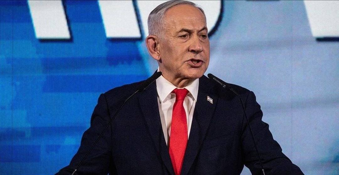 benjamin netanyahu berpidato dalam acara partai likud setelah pemilu israel 2026