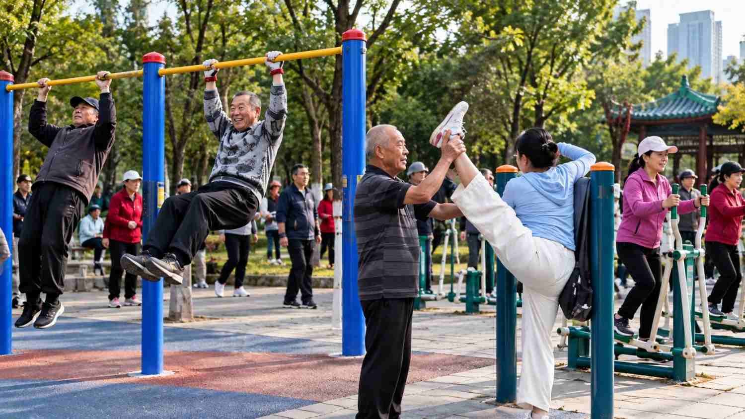 Warga China mengikuti olahraga luar ruangan yang kini memiliki lebih dari 500 juta peserta.