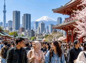 Ilustrasi penduduk asing di Jepang yang mencapai 4,28 juta orang pada 2026.