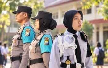 Polisi Jogo Sekolah Polda Jatim dan Polisi Siswa Polda Metro Jaya dalam upaya pencegahan perundungan.