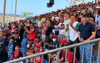Penonton memadati tribun Sirkuit Mandalika saat MotoGP Indonesia 2026 berlangsung di Lombok Tengah, NTB