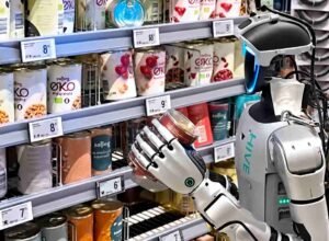 Robot Humanoid Mulai Jadi Karyawan Supermarket, Siap Bekerja Mandiri pada 2027 Robot humanoid HIVE Robots menjalani pengujian pengisian rak barang di supermarket Føtex, Denmark, pada 2026
