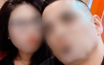 Foto cucu Mpok Nori bersama Rashad Fouad Tareq Jameel, terdakwa kasus pembunuhan di Jakarta Timur, dengan wajah disamarkan.